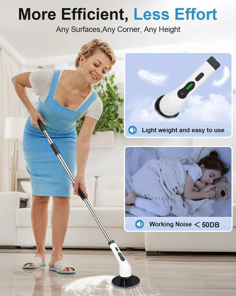 9 IN 1 ELECTRIC SPIN SCRUBBER AND CORDLESS CLEANING BRUSH