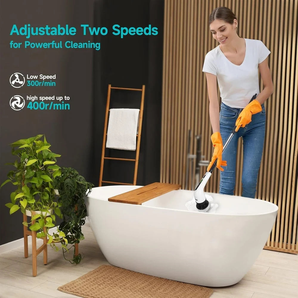 9 IN 1 ELECTRIC SPIN SCRUBBER AND CORDLESS CLEANING BRUSH