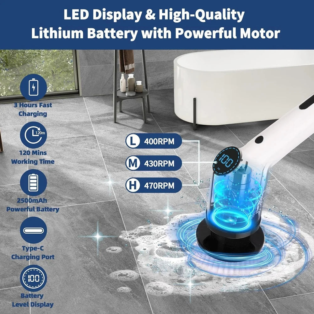 9 IN 1 ELECTRIC SPIN SCRUBBER AND CORDLESS CLEANING BRUSH