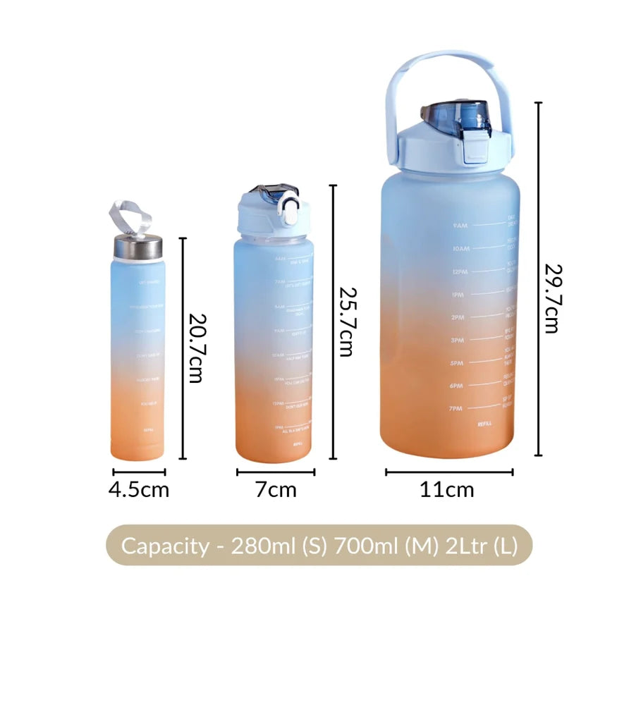 MOTIVATIONAL BOTTLE SET OF 3-S/M/L